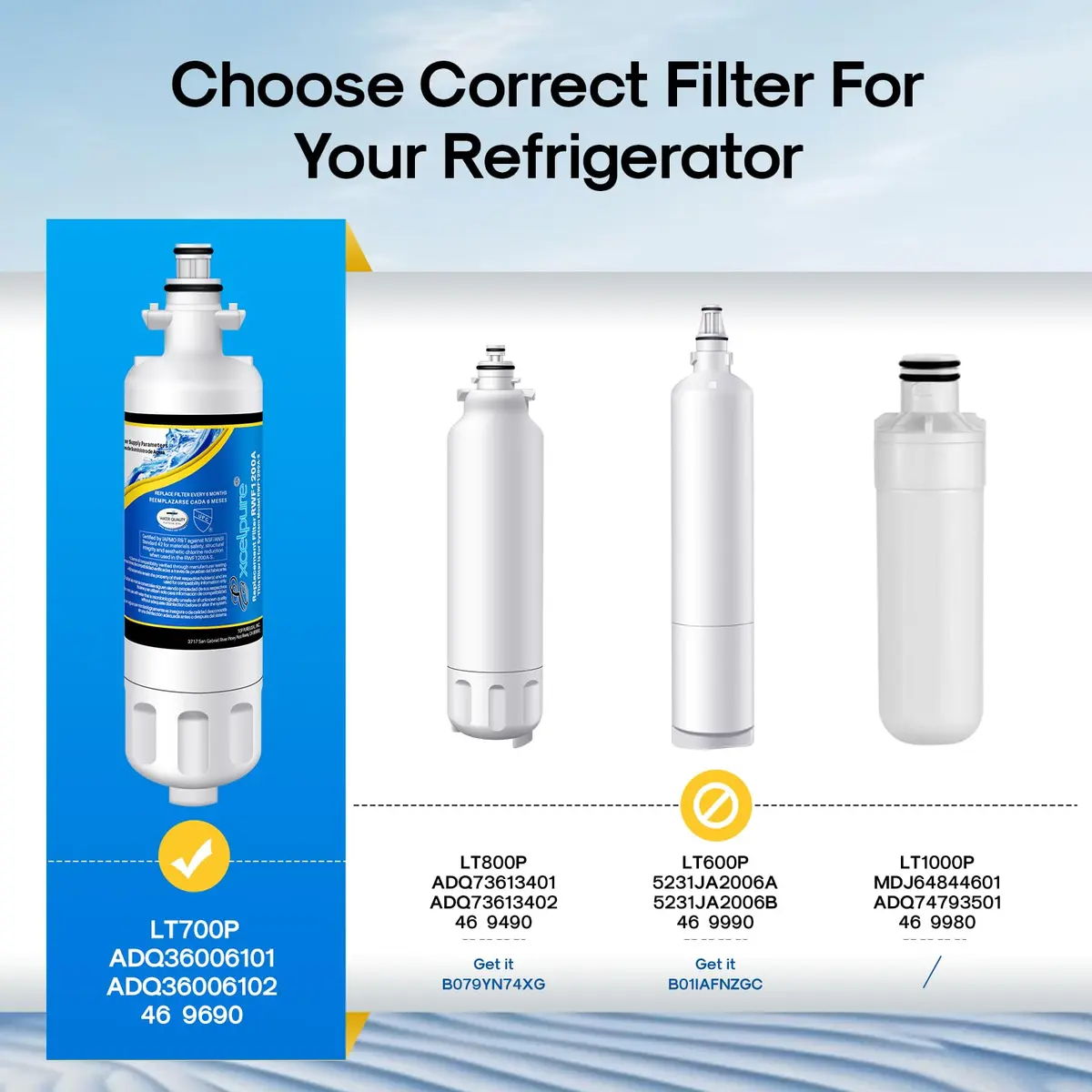 EXCELPURE DA29-00003G Refrigerator Water Filter 4 Pack | 0.5 Micron Carbon Purity & NSF Certified - view 2