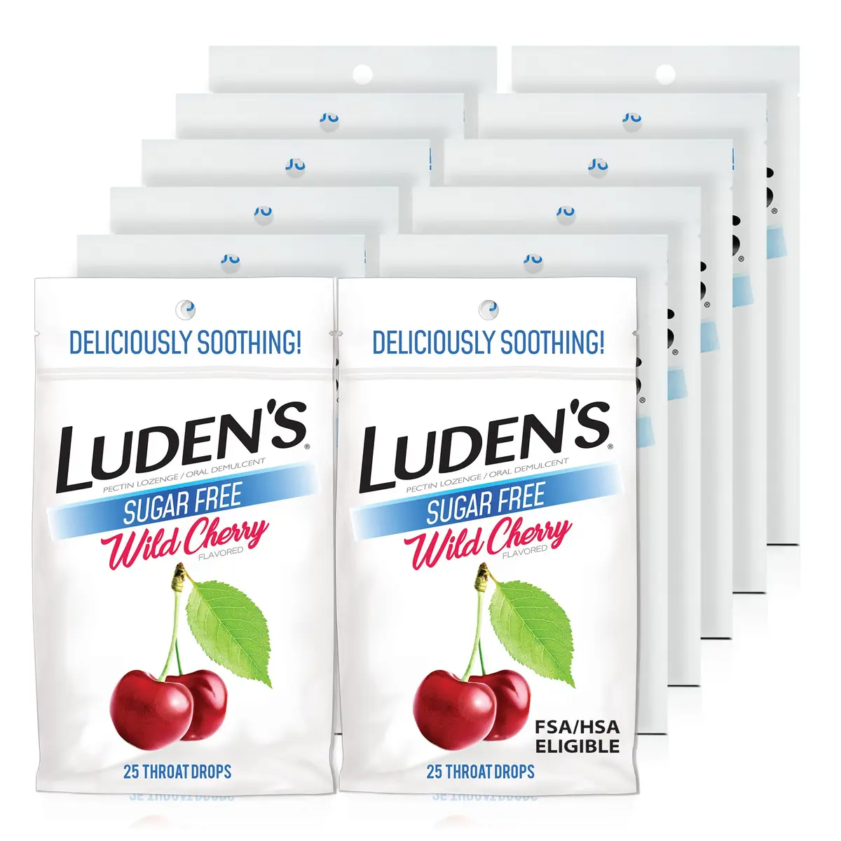 Luden's Sugar-Free Wild Cherry Throat Drops 25 Count | Soothing Relief for Dry Throat & Cough - main product image