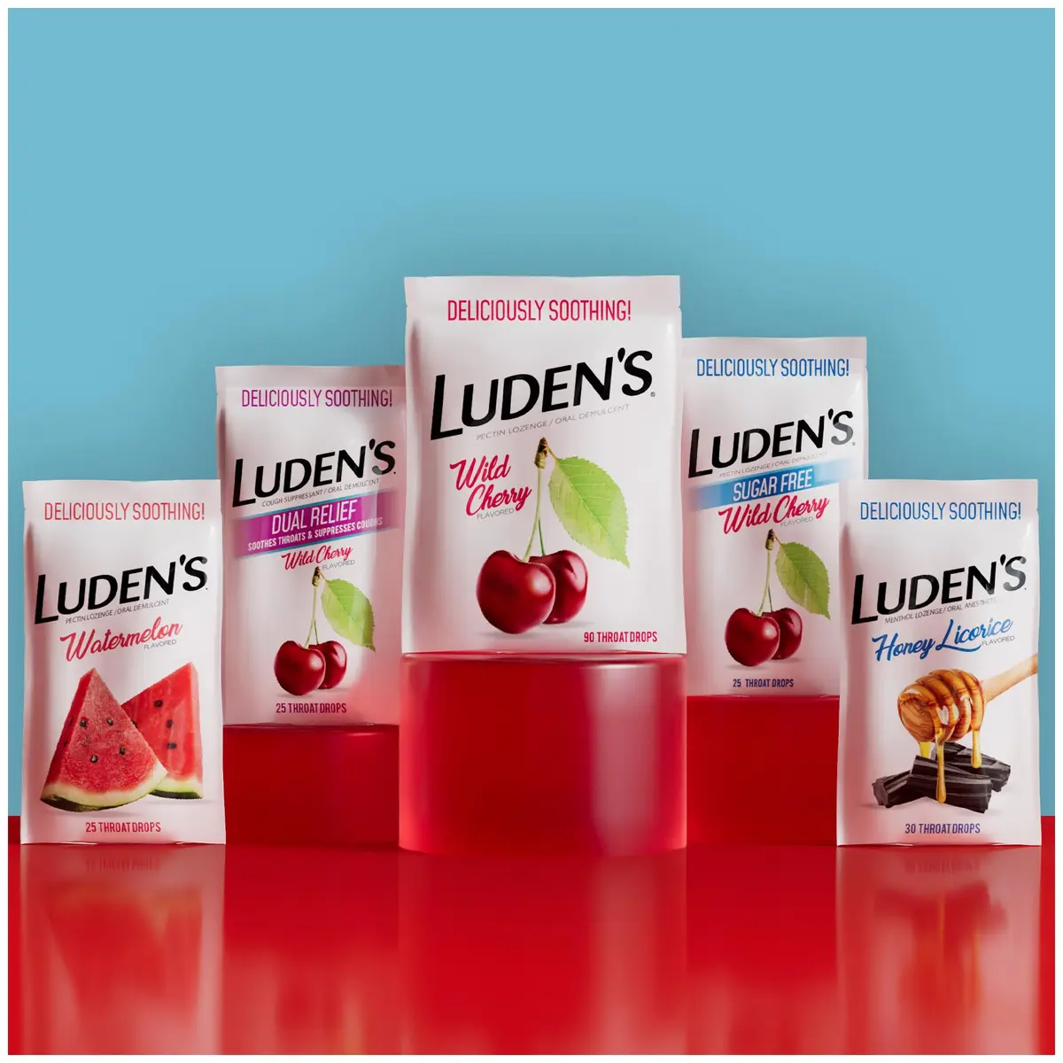 Luden's Sugar-Free Wild Cherry Throat Drops 25 Count | Soothing Relief for Dry Throat & Cough - view 6