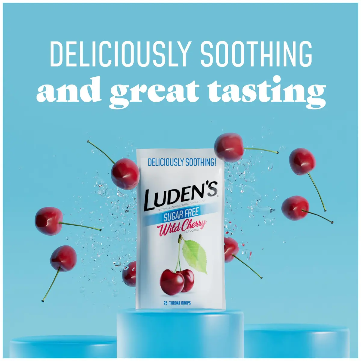 Luden's Sugar-Free Wild Cherry Throat Drops 25 Count | Soothing Relief for Dry Throat & Cough - view 2