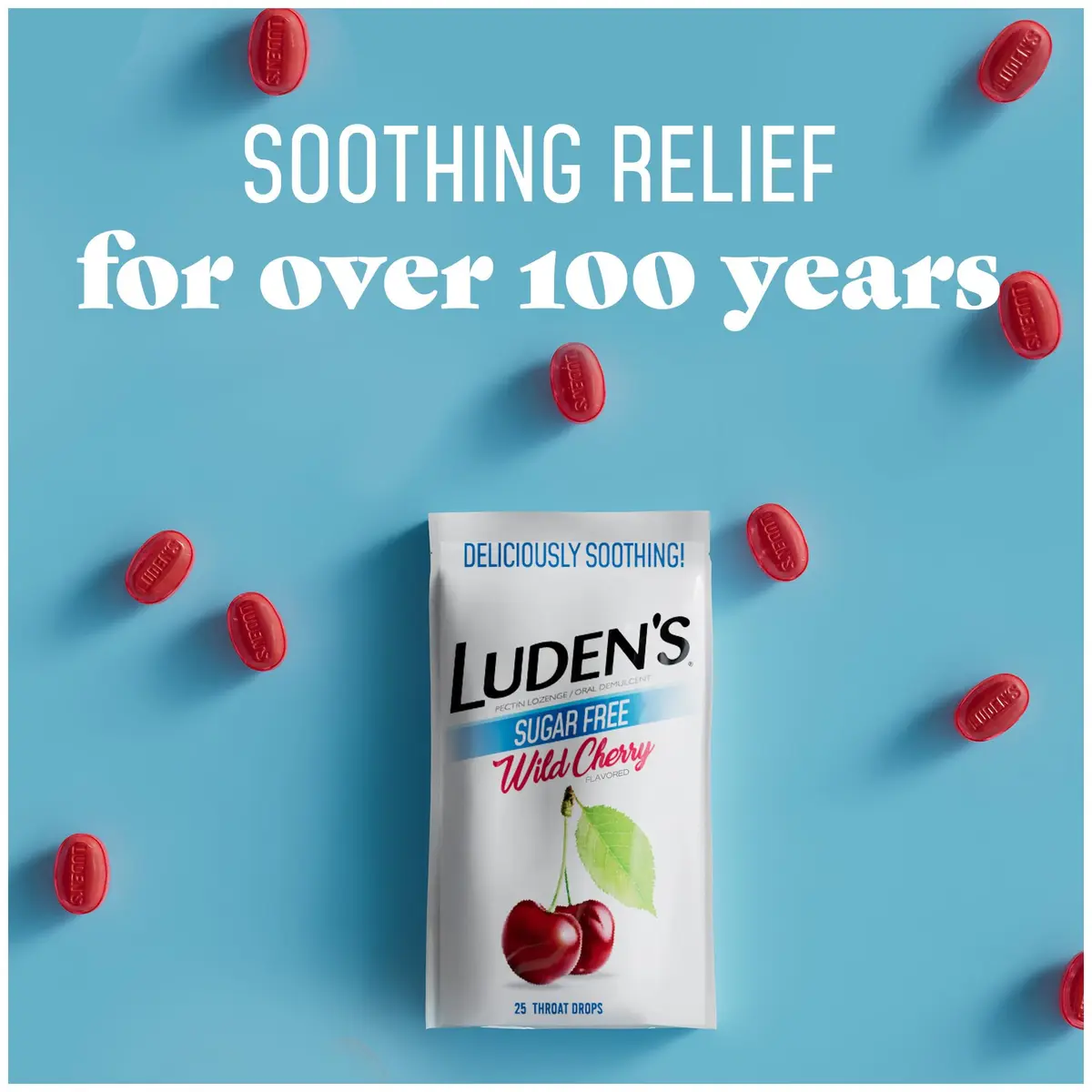 Luden's Sugar-Free Wild Cherry Throat Drops 25 Count | Soothing Relief for Dry Throat & Cough - view 4