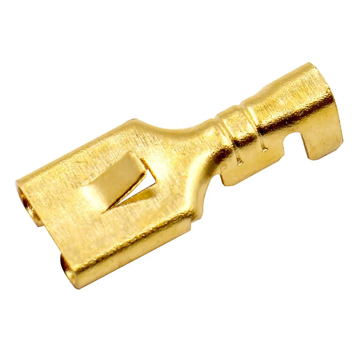 Baomain 100-Pack 6.3mm Female Spade Connectors Non-Insulated | Copper, 18-16 AWG, Heavy-Duty for Automotive & DIY - view 4