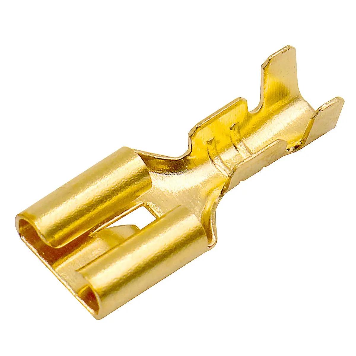 Baomain 100-Pack 6.3mm Female Spade Connectors Non-Insulated | Copper, 18-16 AWG, Heavy-Duty for Automotive & DIY - view 6