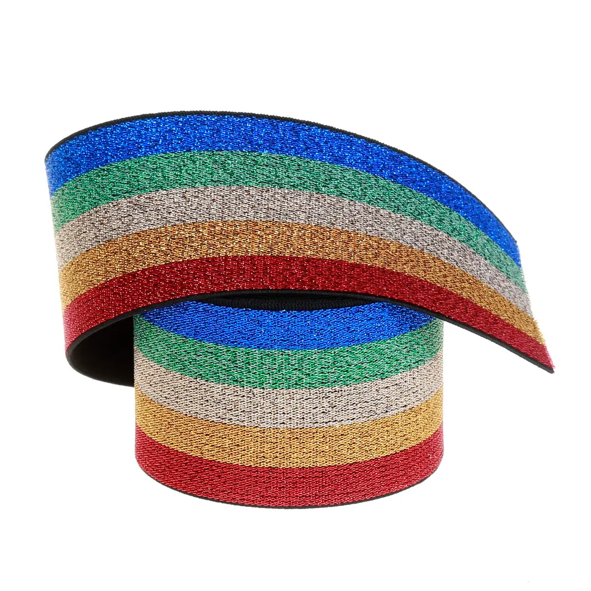 COTOWIN 2-inch Wide Glitter Straps Color Plush Elastic Band 3-Yard | Soft Comfortable Sewing Elastic - main product image