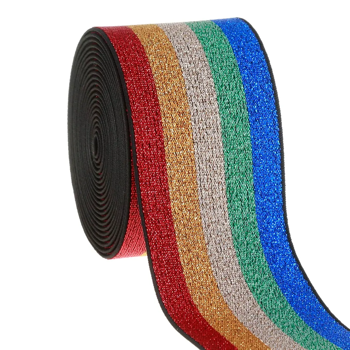 COTOWIN 2-inch Wide Glitter Straps Color Plush Elastic Band 3-Yard | Soft Comfortable Sewing Elastic - view 3