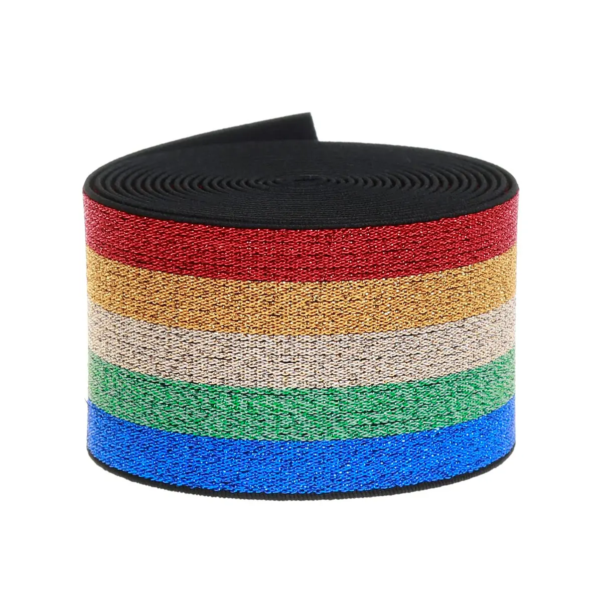 COTOWIN 2-inch Wide Glitter Straps Color Plush Elastic Band 3-Yard | Soft Comfortable Sewing Elastic - view 4