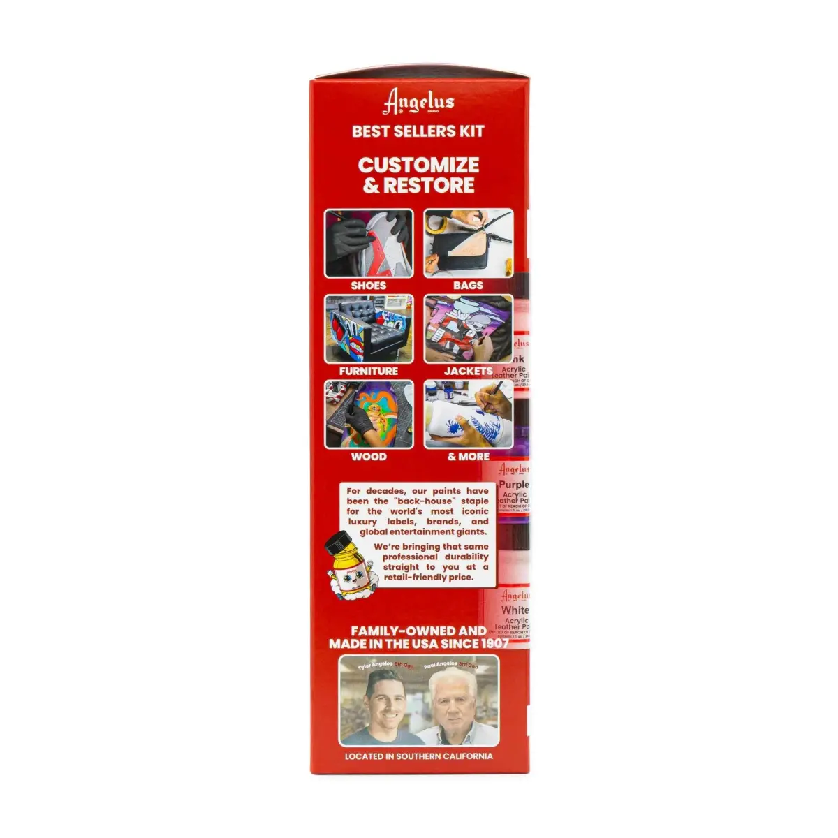 Angelus Acrylic Leather Paint Best Sellers Kit 12 Colors (1 oz Each) | Flexible Paint for Shoes, Sneakers, Furniture - view 6