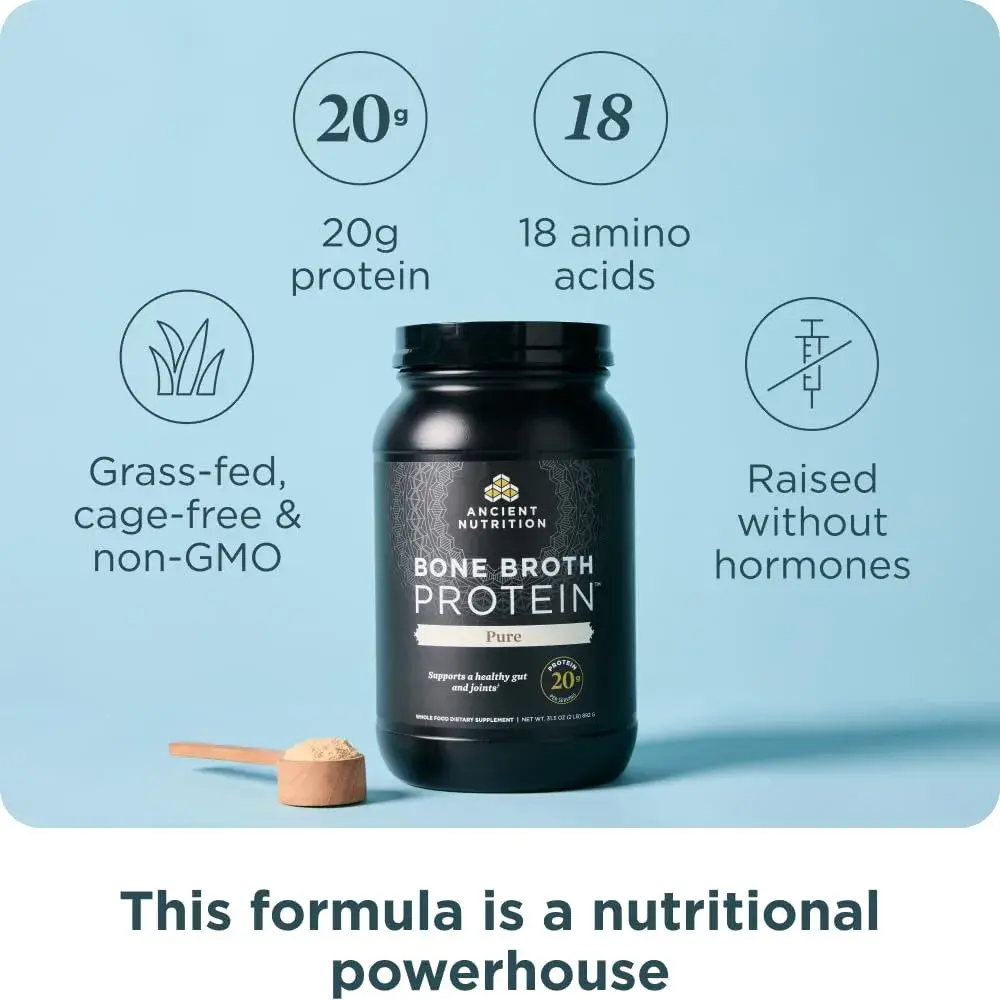 Ancient Nutrition Pure Bone Broth Protein Powder, 40 Servings - view 2