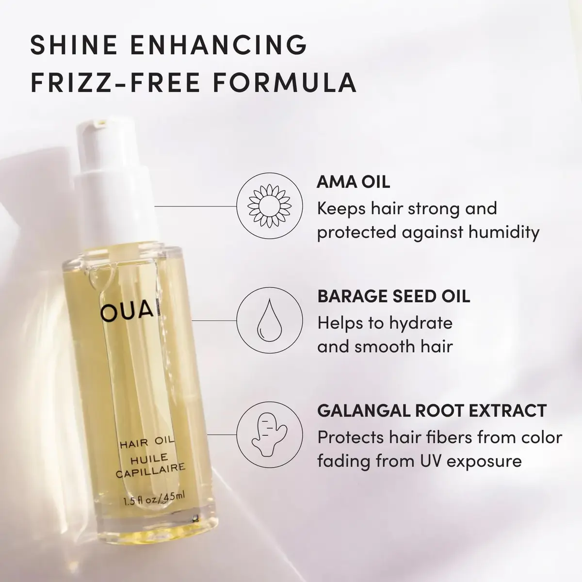 OUAI Hair Oil Lightweight Heat Protectant Frizz Control 1.5 Fl Oz | Nourishes & Shields Hair - view 5
