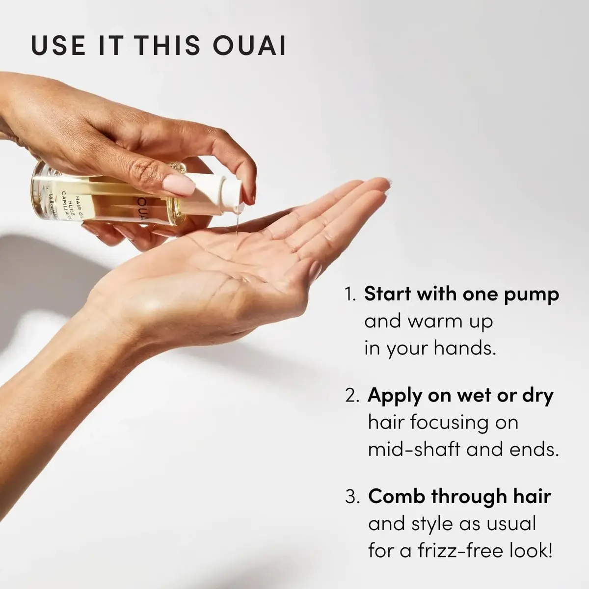 OUAI Hair Oil Lightweight Heat Protectant Frizz Control 1.5 Fl Oz | Nourishes & Shields Hair - view 7