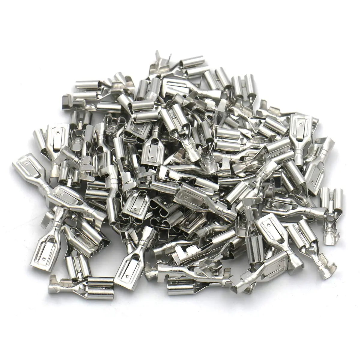 Baomain 100-Pack 6.3mm Female Spade Connectors Non-Insulated Terminals | Reliable Automotive & DIY Wiring - view 5