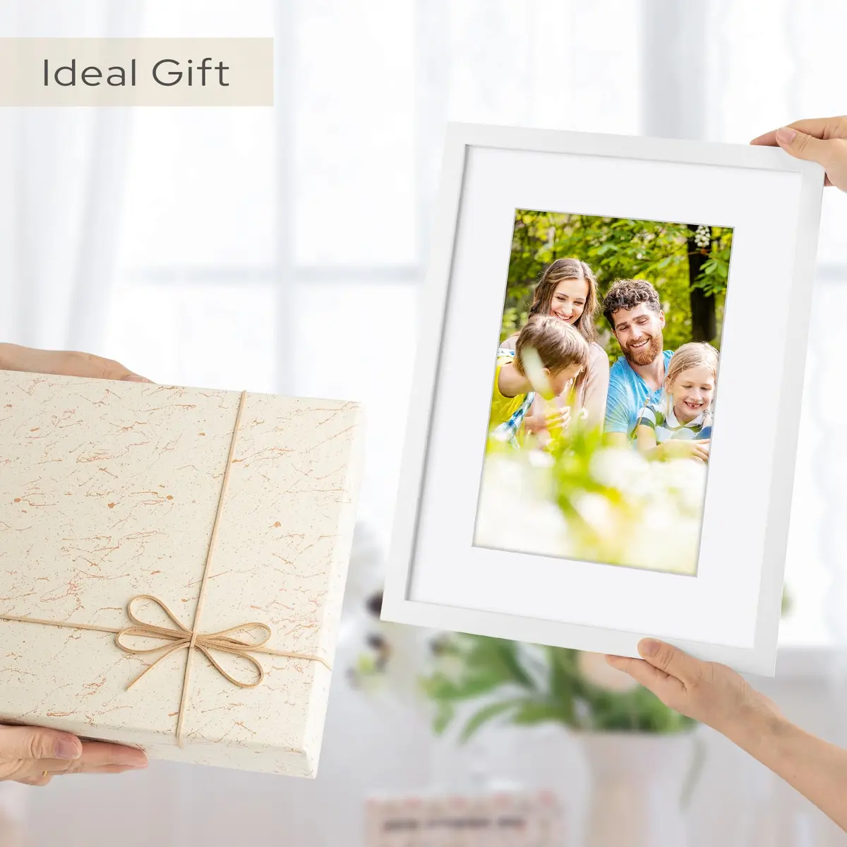 Golden State Art 12x16 Picture Frame | Solid Wood & Real Glass, White Mat, Wall & Tabletop Display - view 8