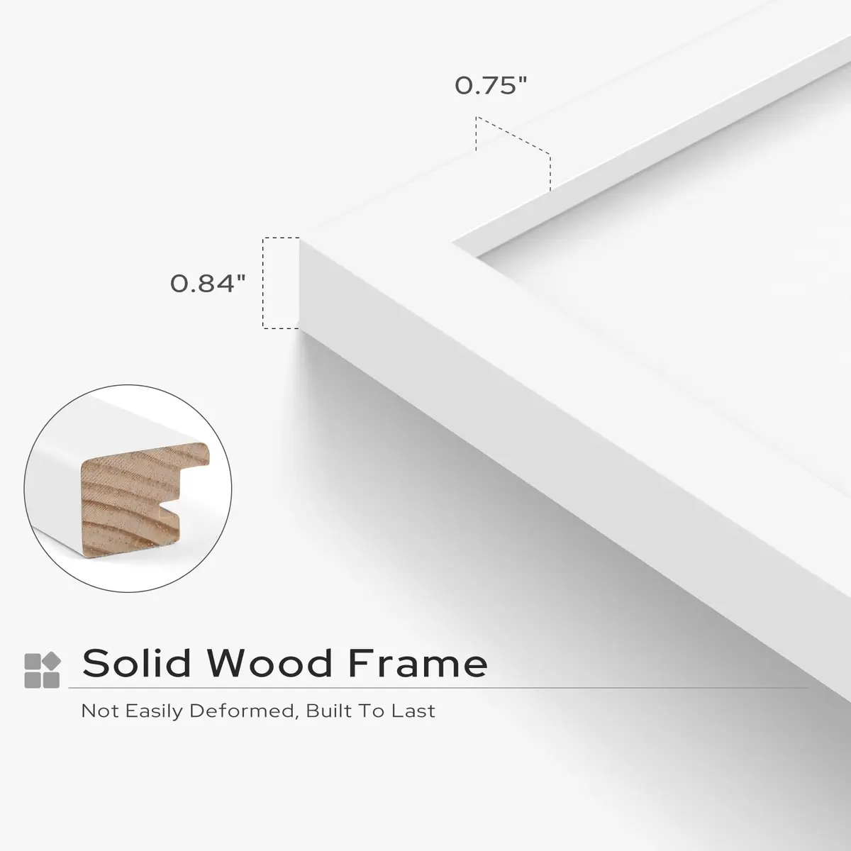 Golden State Art 12x16 Picture Frame | Solid Wood & Real Glass, White Mat, Wall & Tabletop Display - view 4