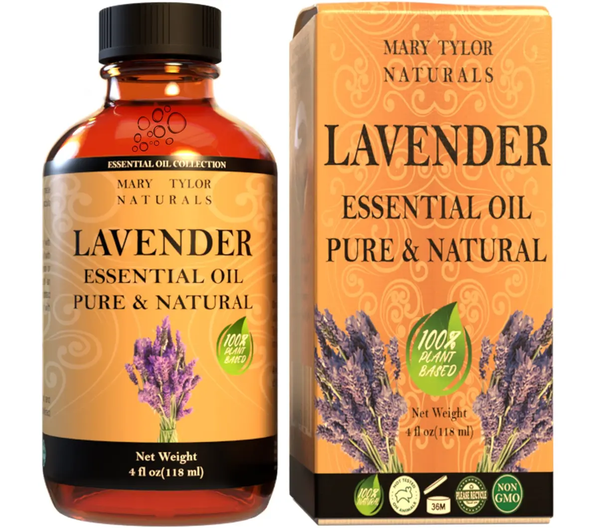 Mary Tylor Naturals Lavender Essential Oil (4 oz) Pure Therapeutic Grade for Aromatherapy, Diffuser, DIY - main product image