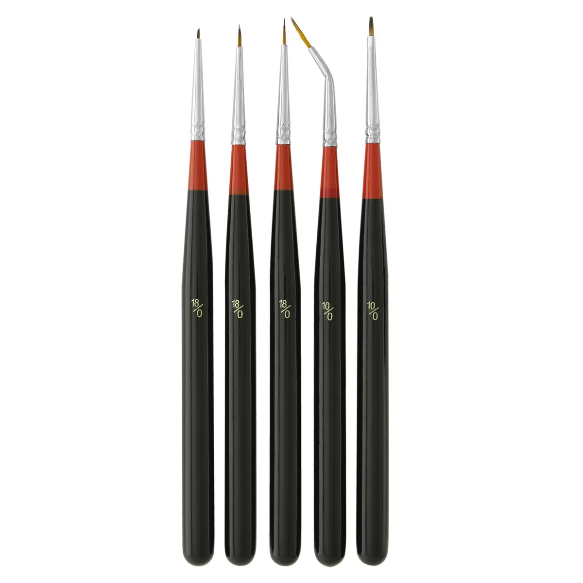 U.S. Art Supply 5 Piece Miniature Tight Spot Micro Fine Detail Art Brush Set | Golden Taklon Brushes for Acrylic, Oil, Watercolor, and Makeup - main product image