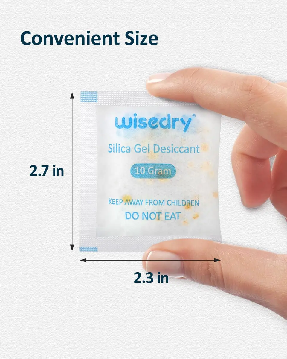 wisedry Color Indicating Silica Gel Desiccant Packets 10g (0.35 oz) - 30 Count | Reusable Moisture Absorbers for Food Grade Storage - view 8