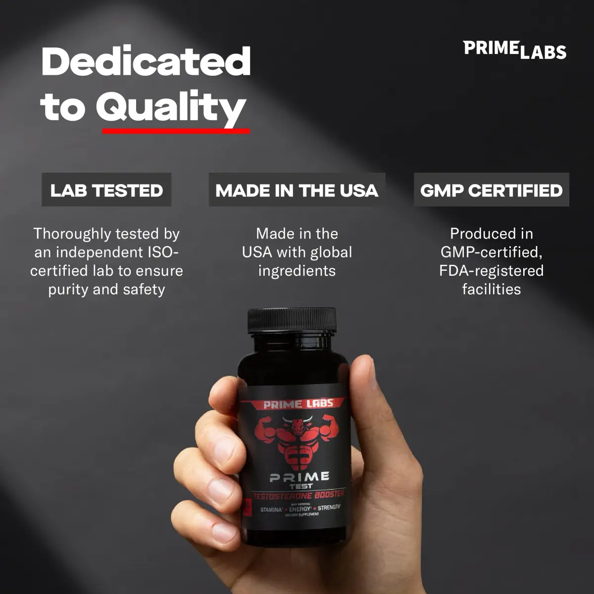 Prime Labs Testosterone Booster for Men, Supports Strength & Stamina | 60 Caplets - view 7