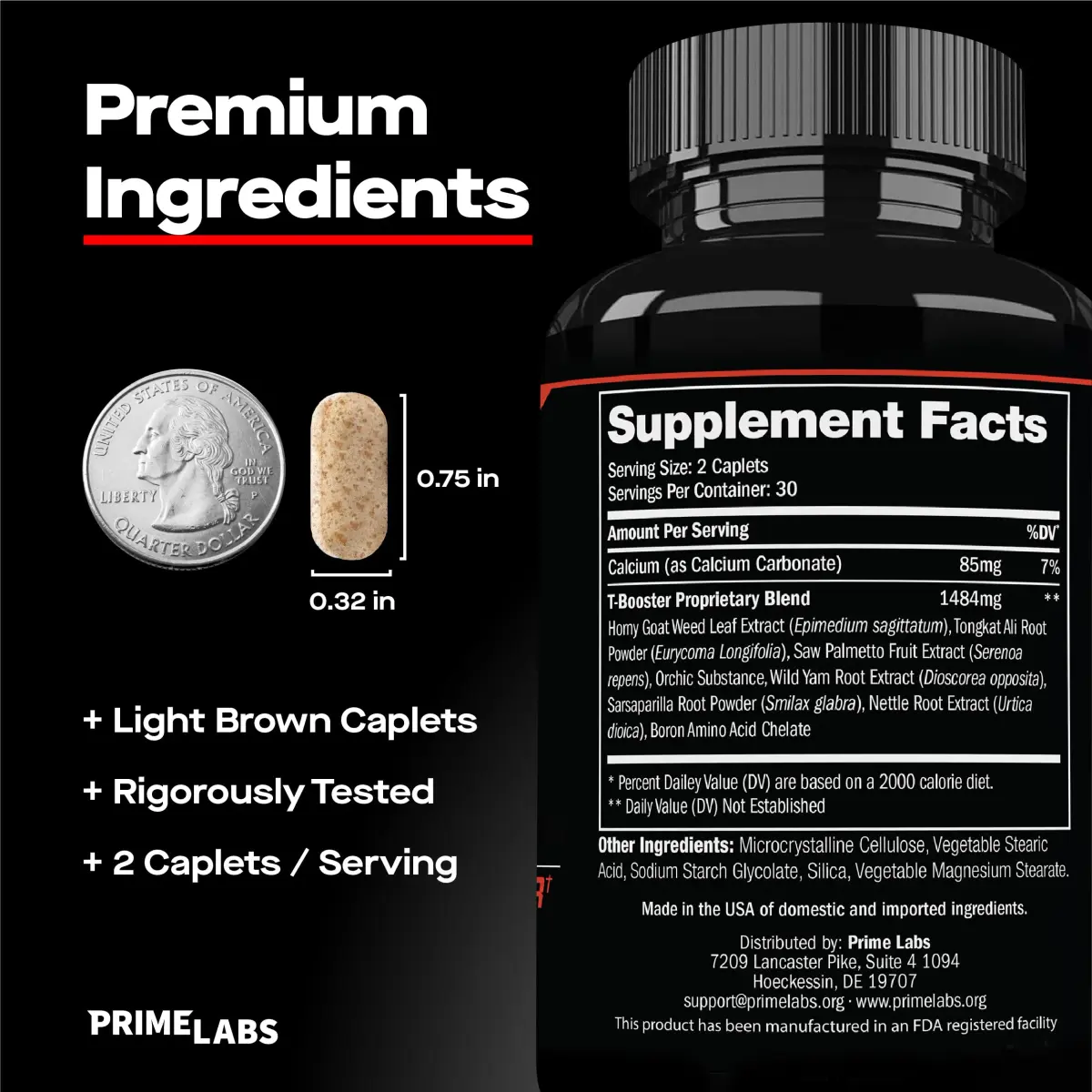 Prime Labs Testosterone Booster for Men, Supports Strength & Stamina | 60 Caplets - view 3