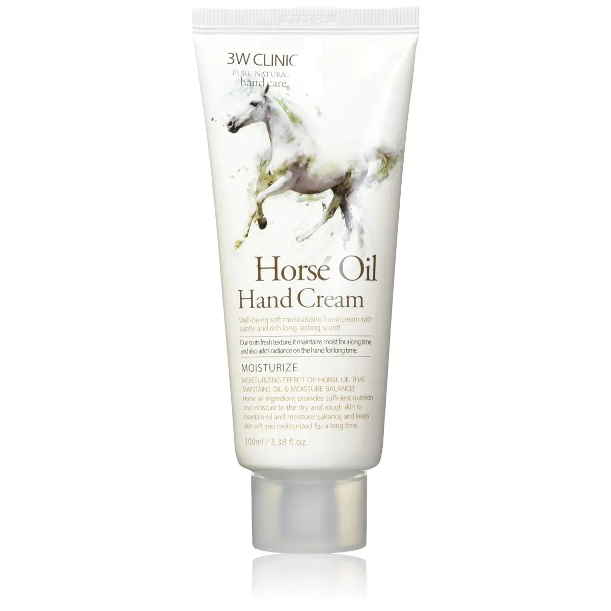 3W Clinic Hand Cream Horse Oil 100ml (3.38 Fl Oz) | Intensive Moisture for Dry Hands - main product image