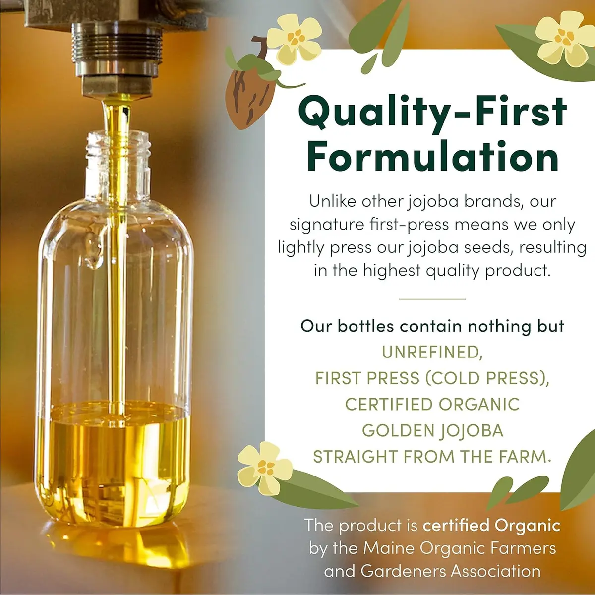 HobaCare Organic Jojoba Oil 8.45 Fl Oz | Moisturizing, Pure & Hexane Free - view 3