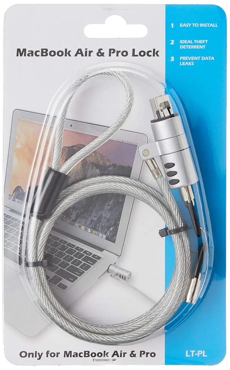 CTA Digital USB Cable Lock – Galvanized Steel Security Lock for MacBook Air & Pro, USB 3.0, Master Key, Secure Lock System (LT-PL) | Space-Saving Security - view 2