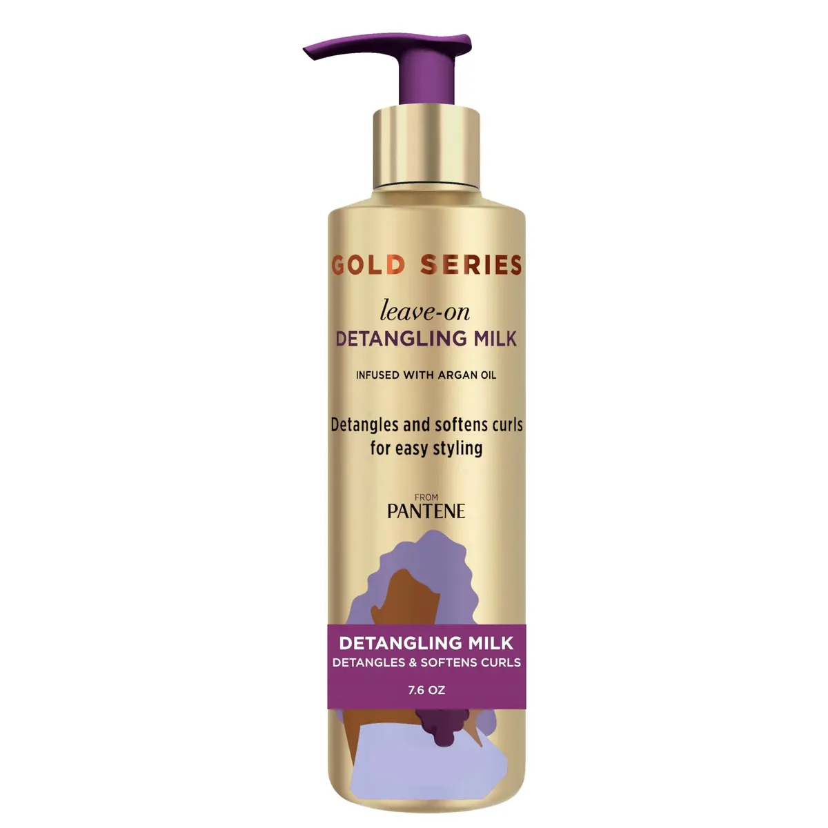 Pantene Gold Series Detangling Milk Leave-On Conditioner 225ml (7.6 Fl Oz) | For Curly, Textured Hair - main product image