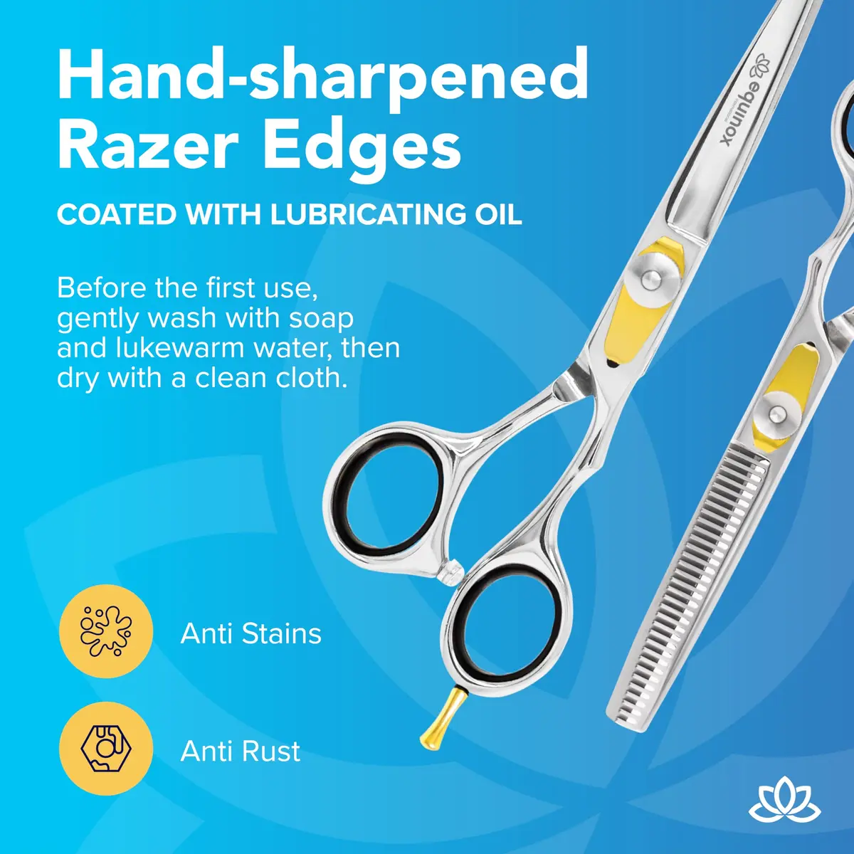Equinox International Razor Edge Hair Cutting/Thinning Scissor Set/2, 6.5" | Precision Stainless Steel Shears for Salon & Personal Use - view 5