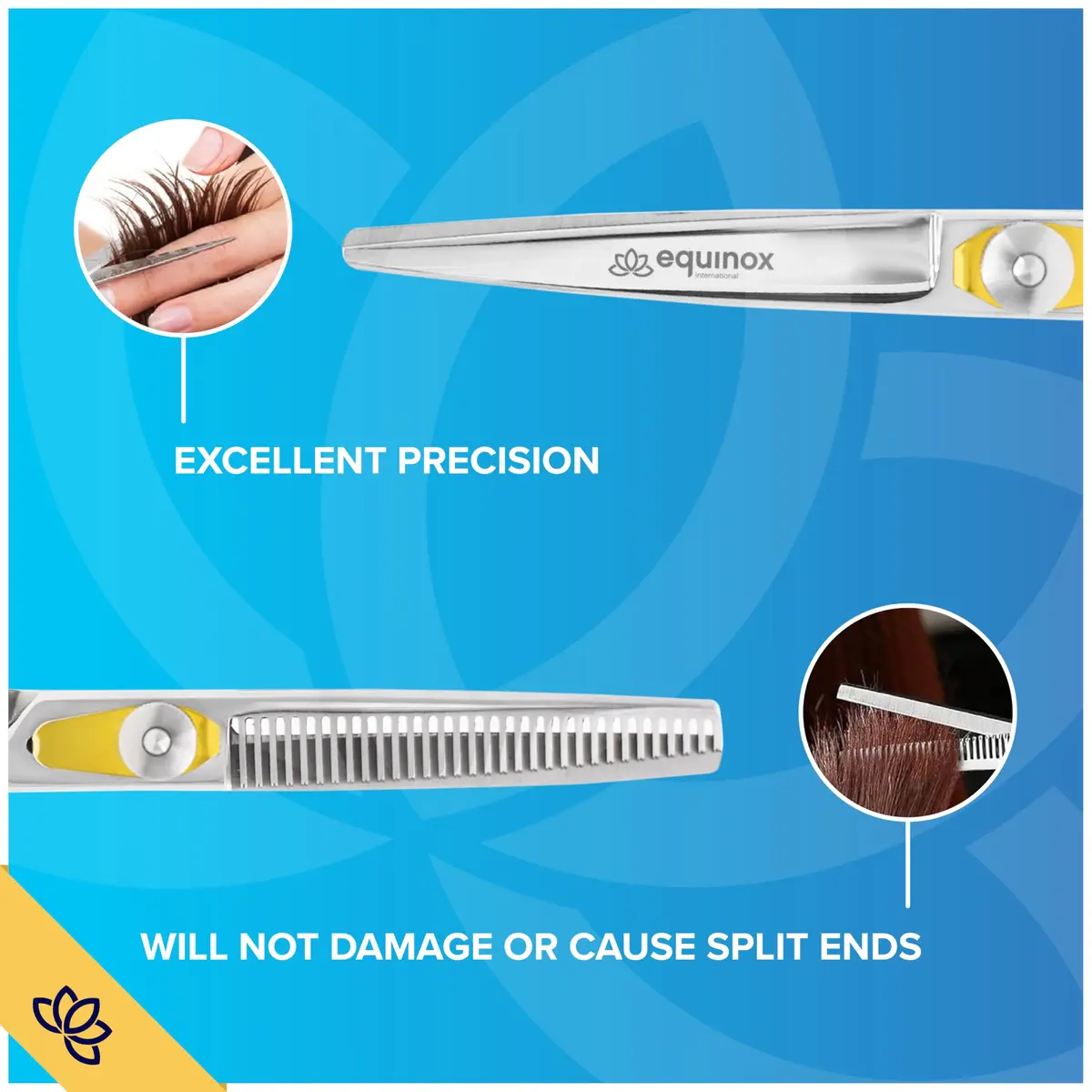 Equinox International Razor Edge Hair Cutting/Thinning Scissor Set/2, 6.5" | Precision Stainless Steel Shears for Salon & Personal Use - view 7