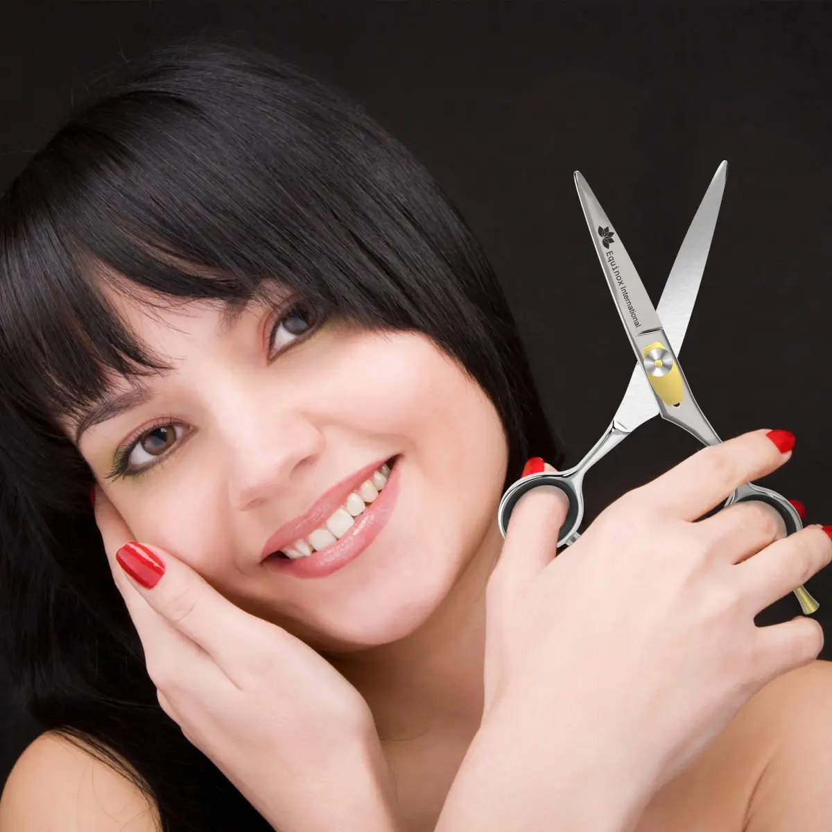 Equinox International 6.5 Inch Silver Black Thinning Barber Hair Cutting Shears | Japanese Stainless Steel - view 2