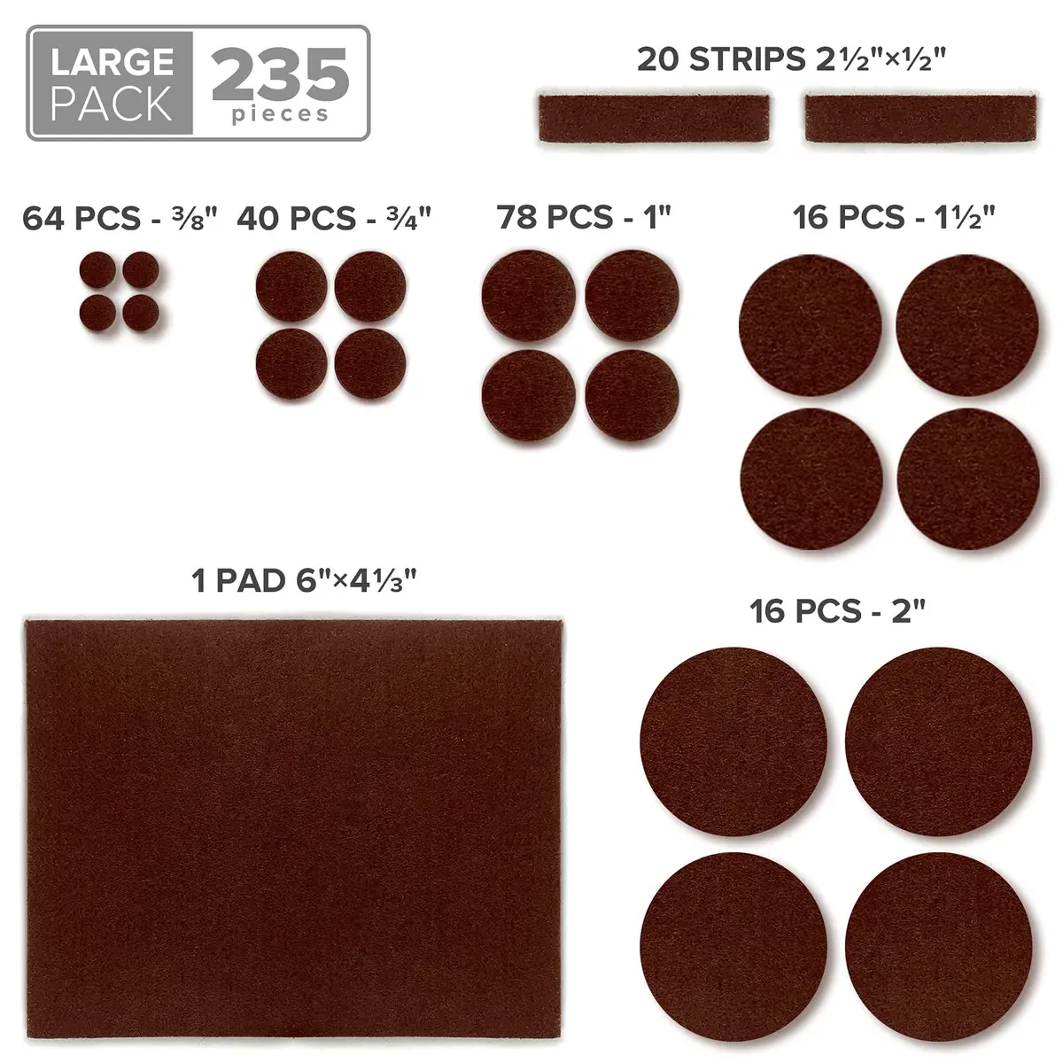 X-Protector Felt Furniture Pads 235 PCS | Hardwood & Laminate Floor Protectors - view 5