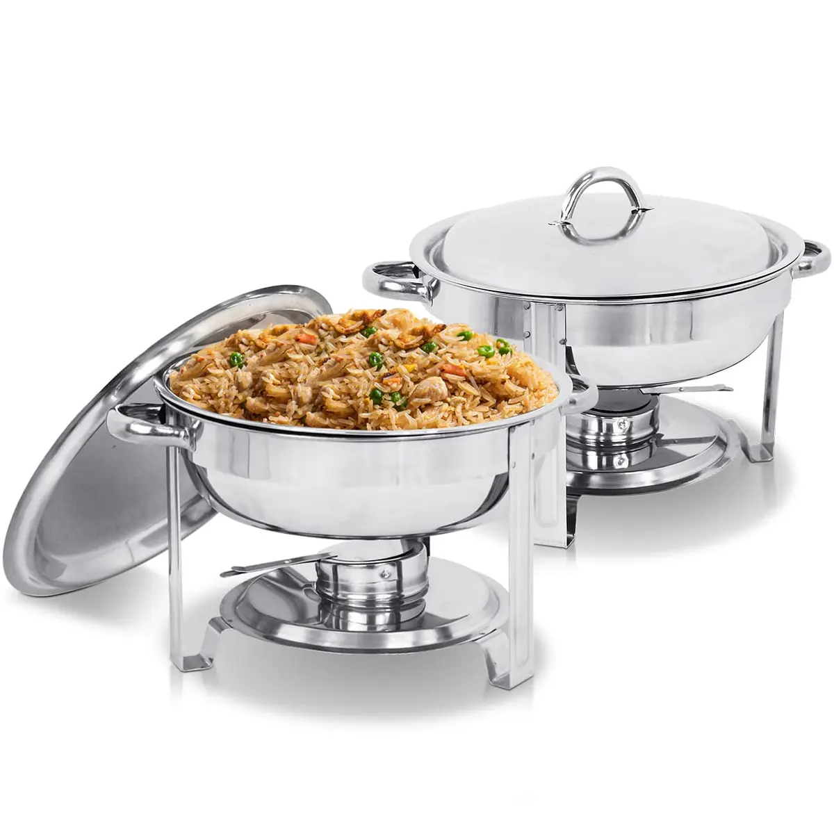 SUPER DEAL 5 Qt Stainless Steel Chafing Dish Set of 2 | Elegant Buffet Catering Equipment - main product image