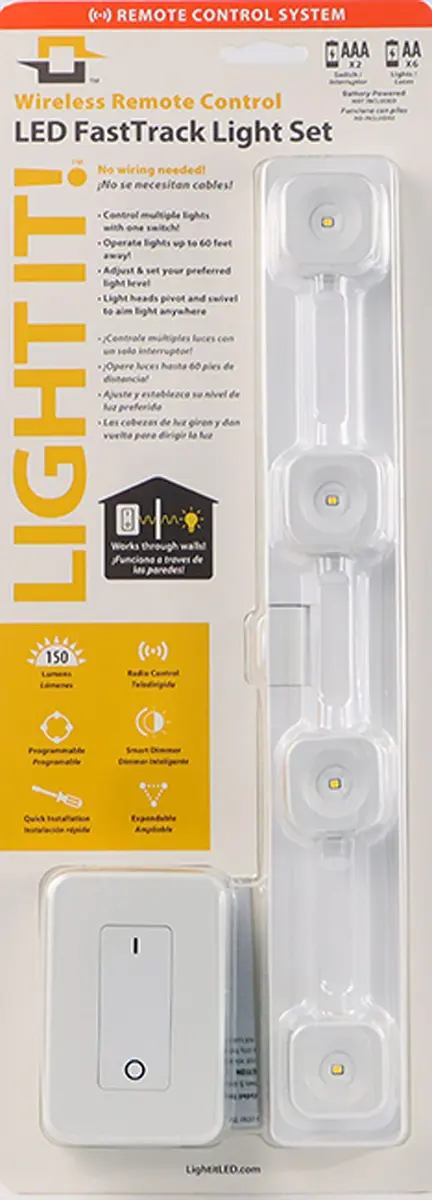LIGHT IT! Wireless LED Fastrack Set White | Remote-Controlled Under-Cabinet Light with Swiveling Heads - view 5