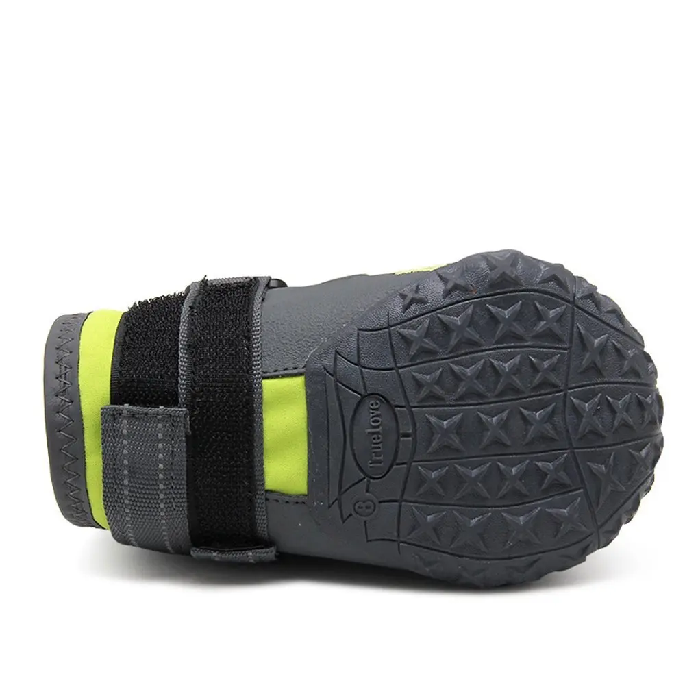 TRUE LOVE Dog Shoes Waterproof Anti-Slip Rain Boots Neon Yellow | Reflective Soft-Shell with Mud Guard (7#) - view 3