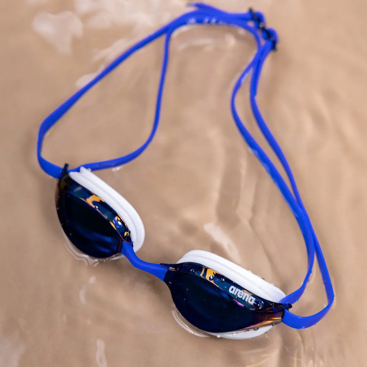 ARENA Unisex Python Racing Swim Goggles for Men and Women Anti-Fog Mirror Lens Max Comfort, Blue Mirror/White | Hydrodynamic Fit - view 4