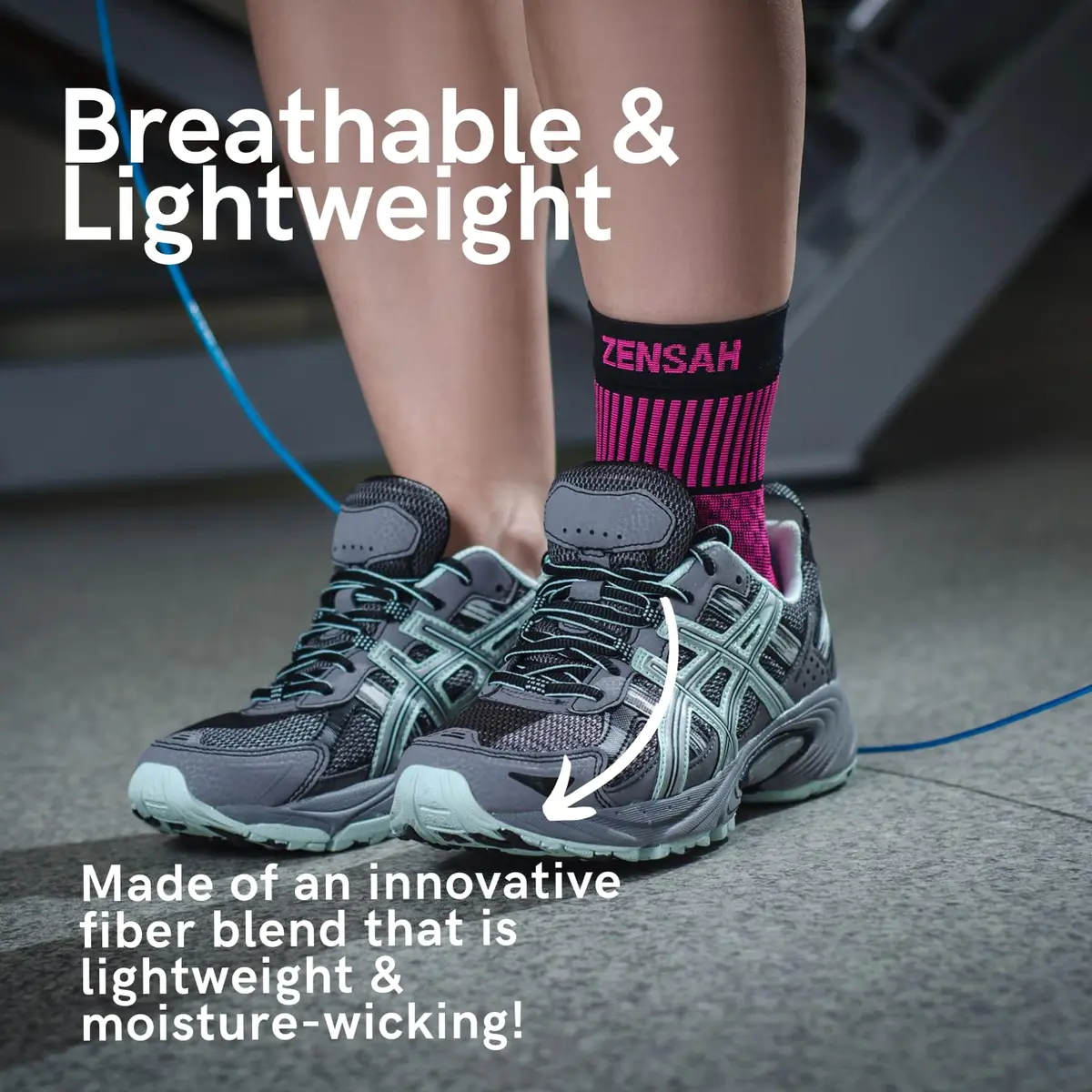 Zensah Ankle Support - Compression Ankle Brace for Running, Soccer, Volleyball | Neon Yellow, Medium - view 5