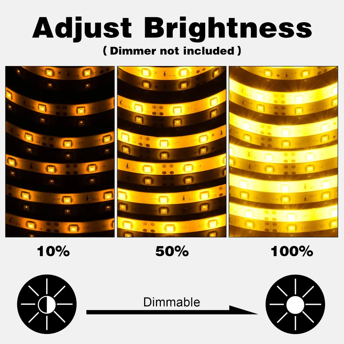 iNextStation 16.4FT 12V LED Light Strip Yellow Waterproof | Bright & Flexible Lighting - view 5