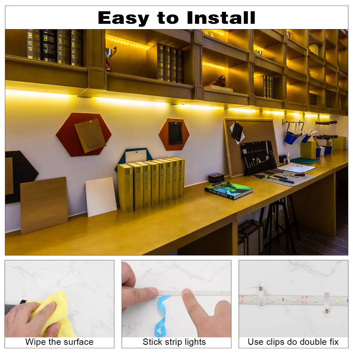 iNextStation 16.4FT 12V LED Light Strip Yellow Waterproof | Bright & Flexible Lighting - view 3