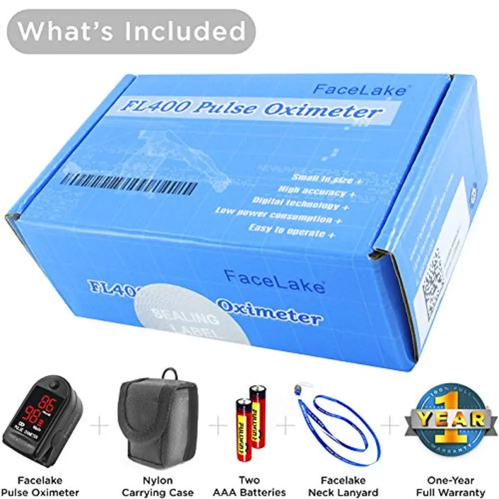FaceLake FL400 Pulse Oximeter with Carrying Case | Sports & Aviation Use Only, 1 Count, Black - view 4