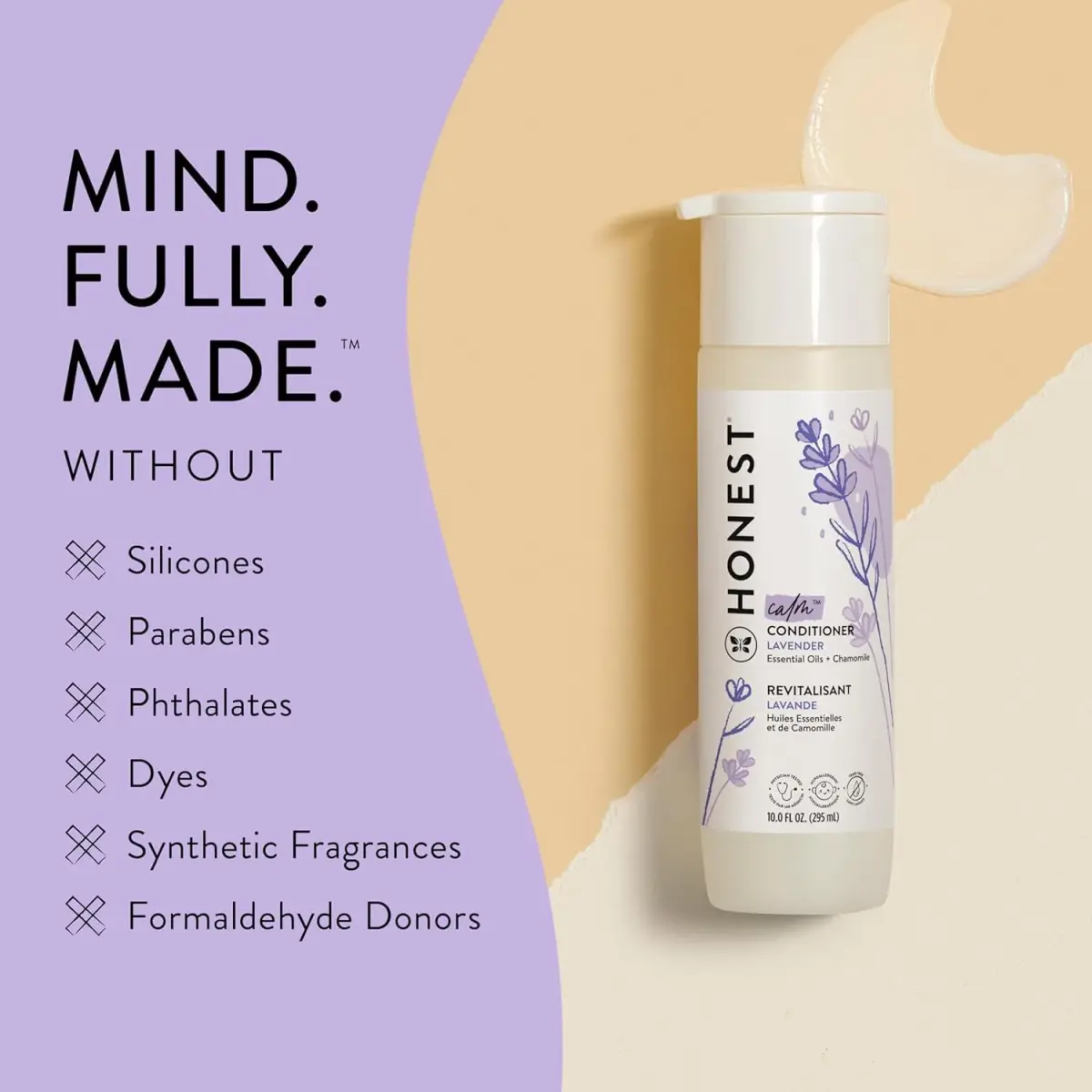 The Honest Company Conditioner, Hypoallergenic, Lavender Calm, 296ml (10 fl oz) | Gentle, Tear-Free Formula for All Hair Types - view 5