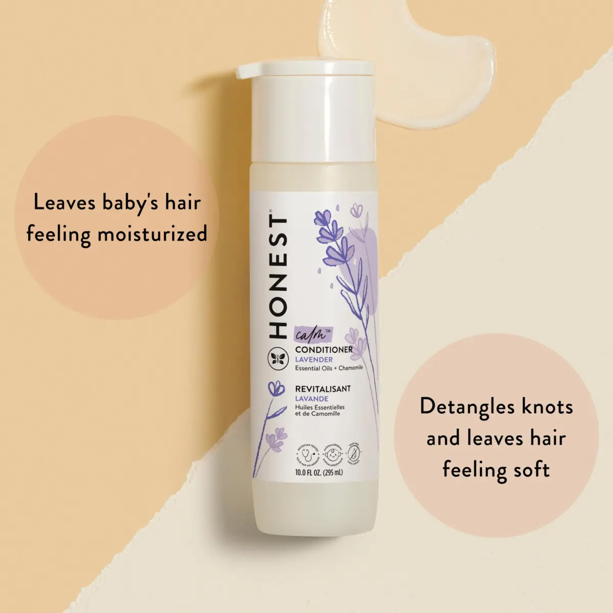 The Honest Company Conditioner, Hypoallergenic, Lavender Calm, 296ml (10 fl oz) | Gentle, Tear-Free Formula for All Hair Types - view 2