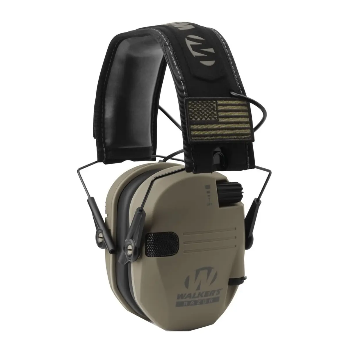 Walker's Razor Slim Electronic Earmuffs (Tan Patriot) 23 dB | Sound Amplification for Shooting - main product image