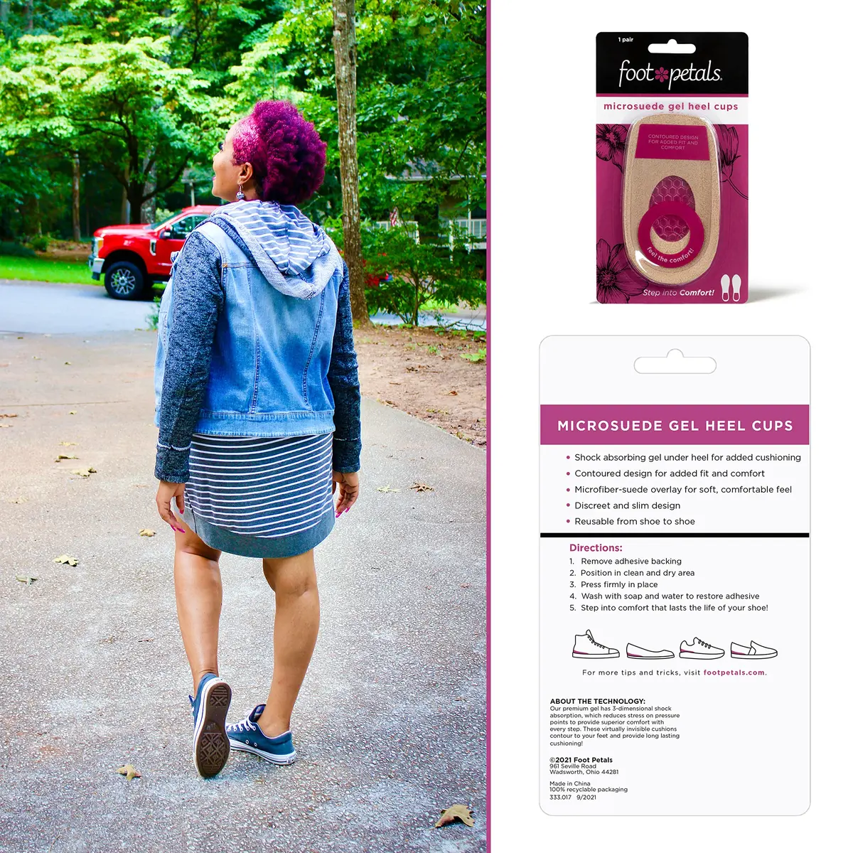Foot Petals Heel Cups | Prevent Cracked Heels & Stabilize Heels in Women's Shoes - view 5