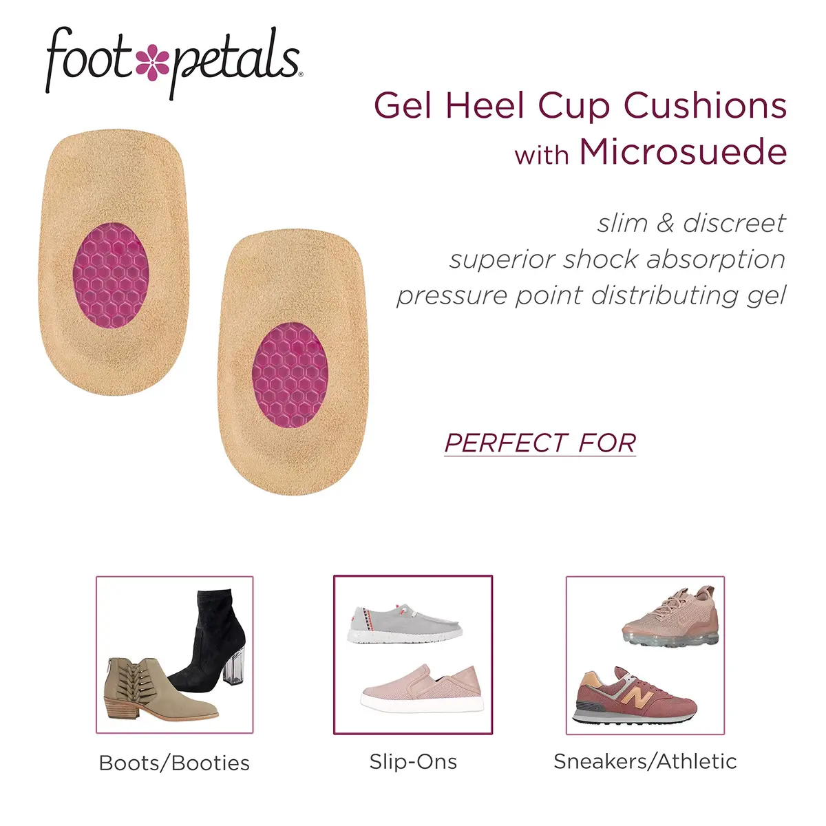 Foot Petals Heel Cups | Prevent Cracked Heels & Stabilize Heels in Women's Shoes - view 4