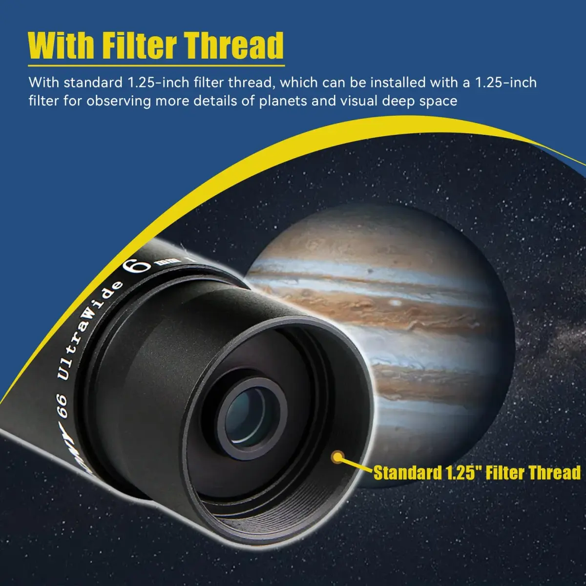 SVBONY 66 Degree Ultra Wide Angle Telescope Eyepiece Set 1.25 inch | 6mm, 9mm, 15mm, 20mm Focal Lengths, Fully Multi Coated Optics - view 5