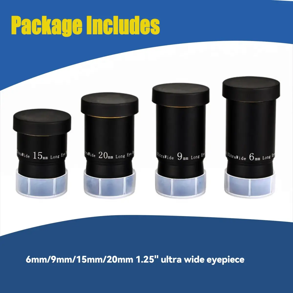 SVBONY 66 Degree Ultra Wide Angle Telescope Eyepiece Set 1.25 inch | 6mm, 9mm, 15mm, 20mm Focal Lengths, Fully Multi Coated Optics - view 7