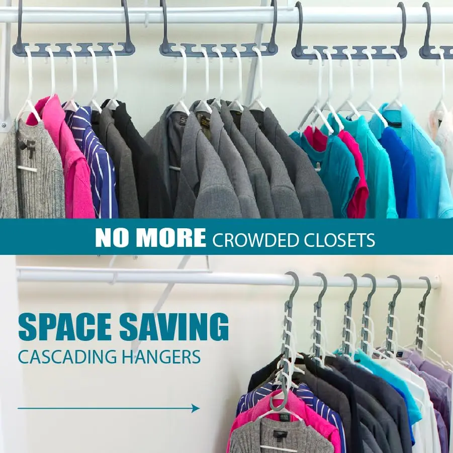 Wonder Hanger Max Space Saving Closet Hangers, 10-Pack, 360° Swivel, Grey | Heavy-Duty, Neat & Wrinkle-Free Organization - view 9