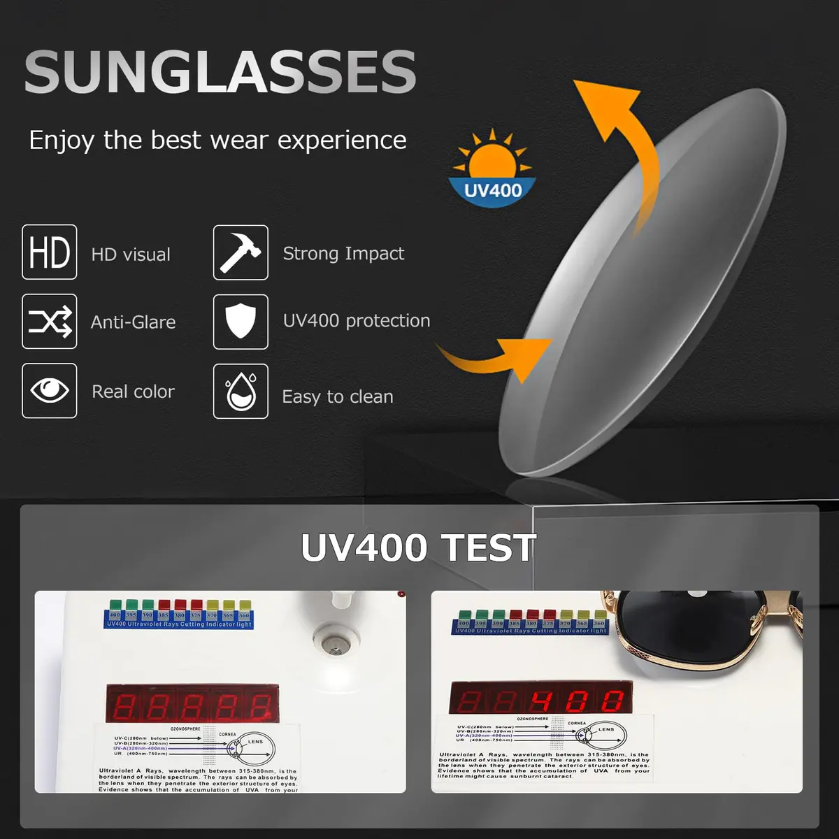 AEVOGUE Men's Oversized Shield Sunglasses AE0336 | Retro Alloy Frame, UV400 Protection, Gold&Gray - view 7