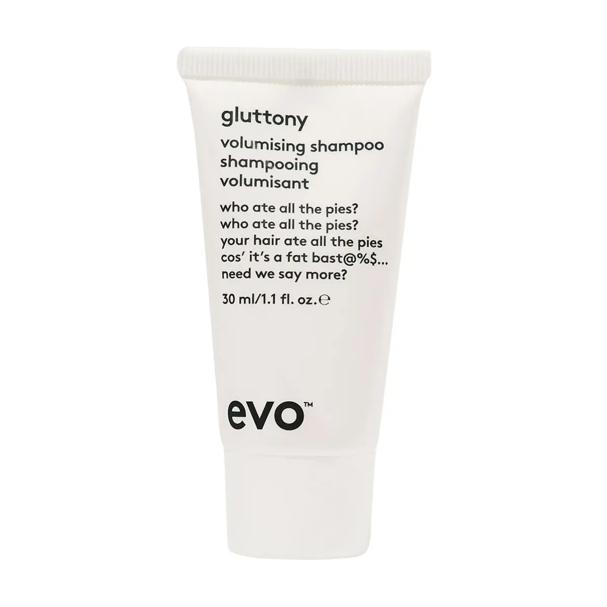 EVO Gluttony Volumizing Shampoo for Fine Hair & All Hair Types, 30ml (1 fl oz) | Sulfate-Free Cleansing for Volume & Body - main product image