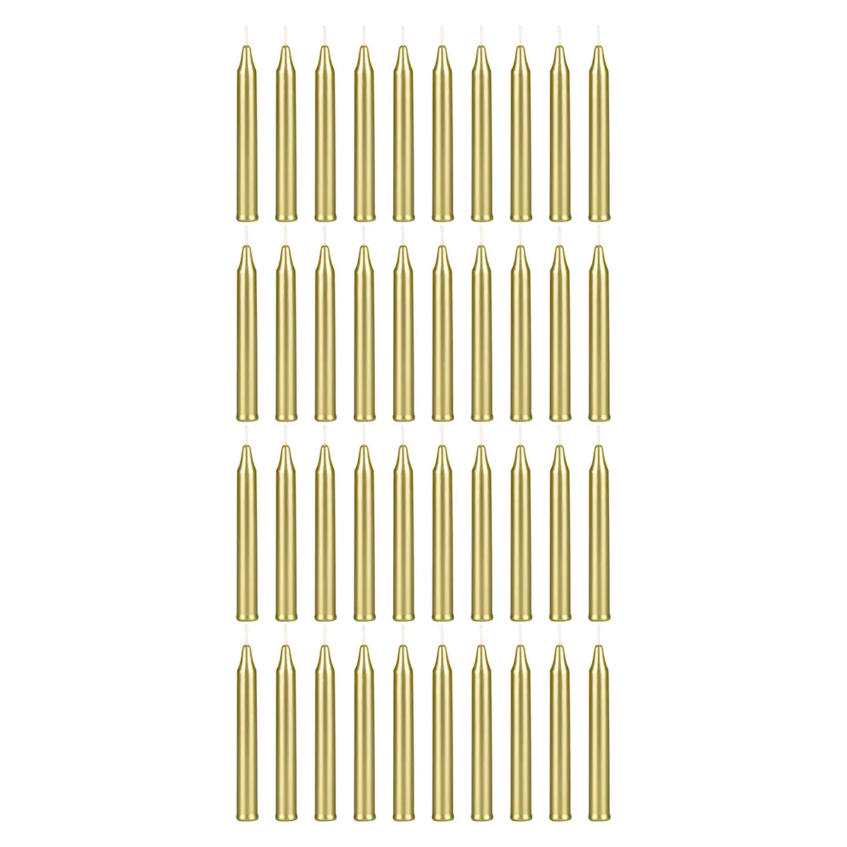 Mega Candles Mini Taper Spell Candles 40 Count | Unscented Gold Mini Tapers for Rituals & Decor - main product image