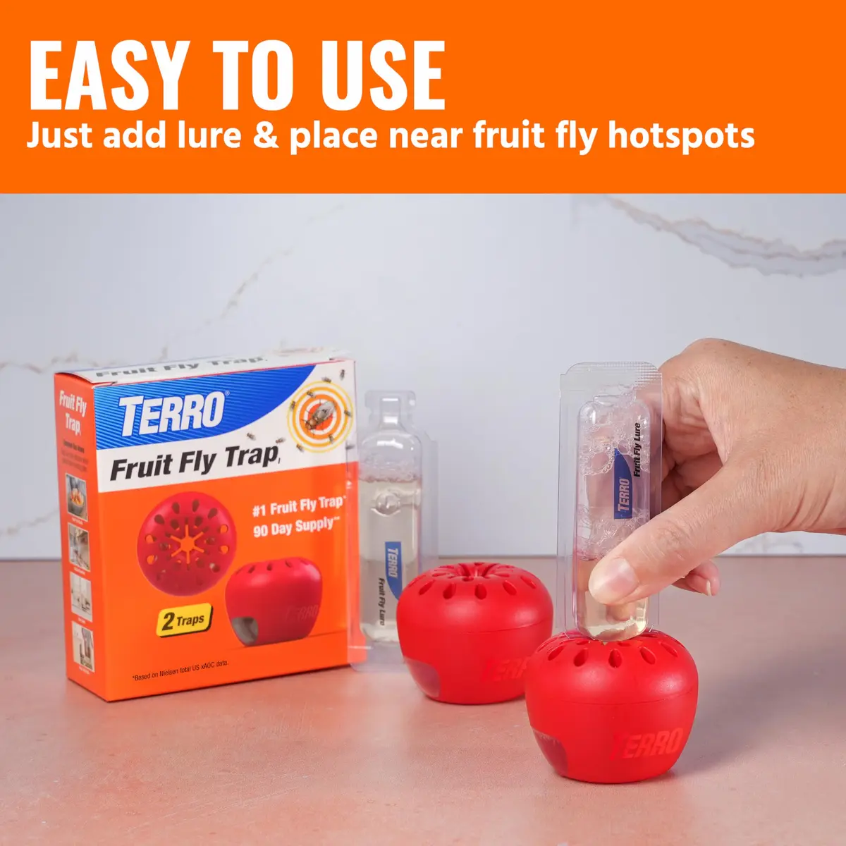 Terro Fruit Fly Trap 4-Pack | 180 Days Lure Supply, Food-Based - view 5